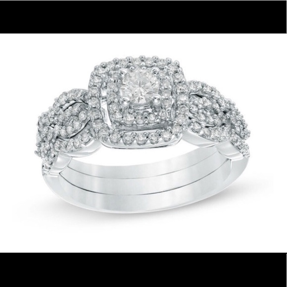 💍SOLD💍Diamond Bridal Set in 10K White Gold - Picture 2 of 6